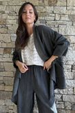 Rustic Nature Bubble Cotton Waterfall Jacket Washed Charcoal